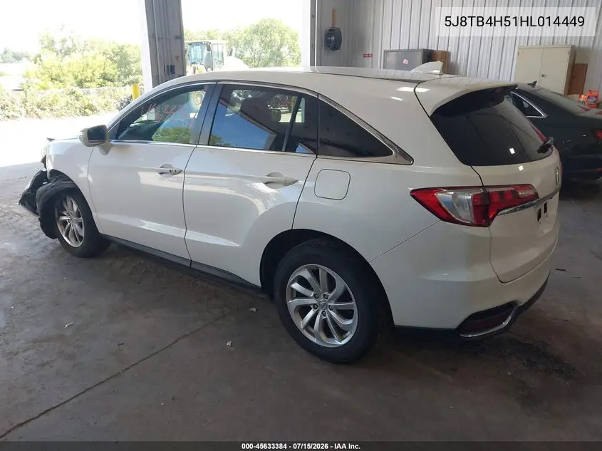 2017 Acura Rdx Technology Acurawatch Plus Packages/W/Technology Package VIN: 5J8TB4H51HL014449 Lot: 45633384