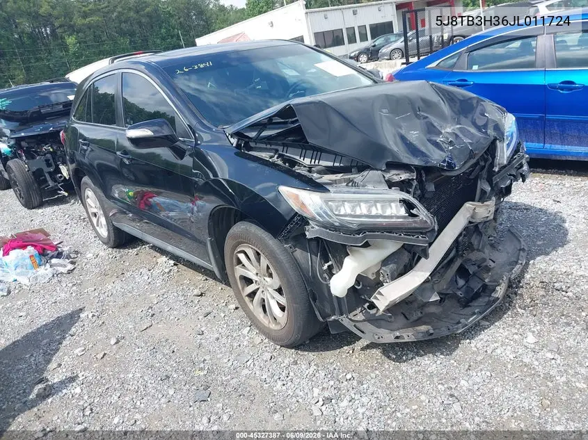2018 Acura Rdx Acurawatch Plus Package VIN: 5J8TB3H36JL011724 Lot: 45327387