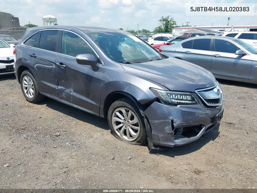 2018 Acura Rdx Technology Acurawatch Plus Packages/Technology Package VIN: 5J8TB4H58JL020383 Lot: 45506171