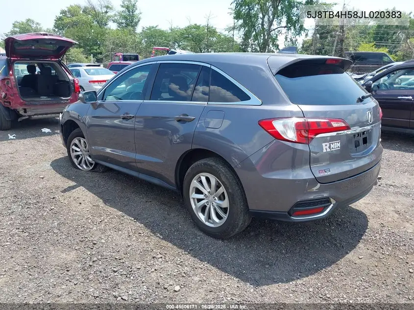 2018 Acura Rdx Technology Acurawatch Plus Packages/Technology Package VIN: 5J8TB4H58JL020383 Lot: 45506171