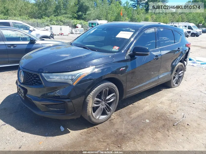 2019 Acura Rdx A-Spec Package VIN: 5J8TC2H64KL010574 Lot: 45392103
