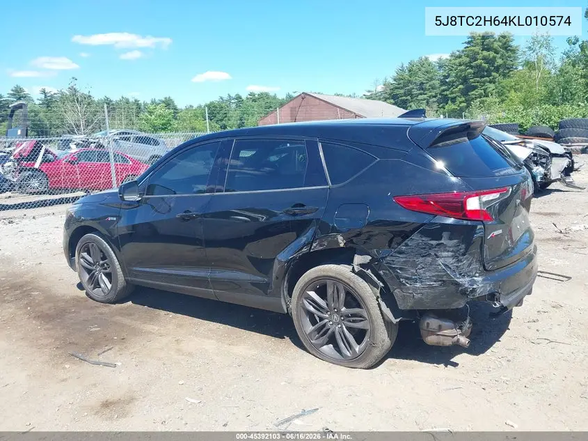 2019 Acura Rdx A-Spec Package VIN: 5J8TC2H64KL010574 Lot: 45392103