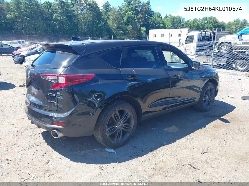 2019 Acura Rdx A-Spec Package VIN: 5J8TC2H64KL010574 Lot: 45392103