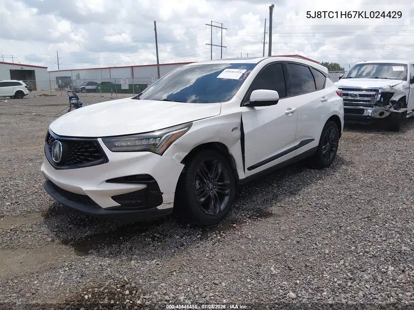 2019 Acura Rdx A-Spec Package VIN: 5J8TC1H67KL024429 Lot: 45546455