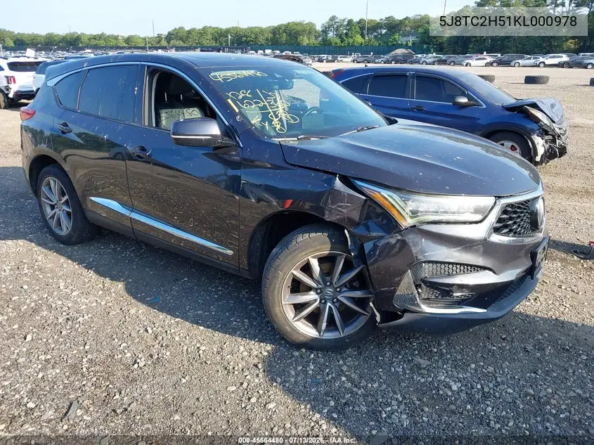 2019 Acura Rdx Technology Package VIN: 5J8TC2H51KL000978 Lot: 45564480