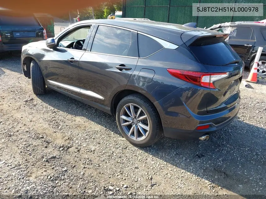 2019 Acura Rdx Technology Package VIN: 5J8TC2H51KL000978 Lot: 45564480