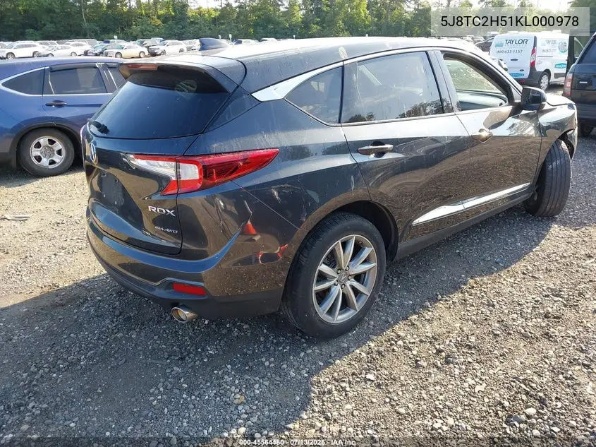 2019 Acura Rdx Technology Package VIN: 5J8TC2H51KL000978 Lot: 45564480