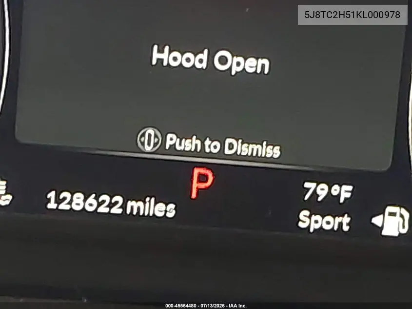 2019 Acura Rdx Technology Package VIN: 5J8TC2H51KL000978 Lot: 45564480