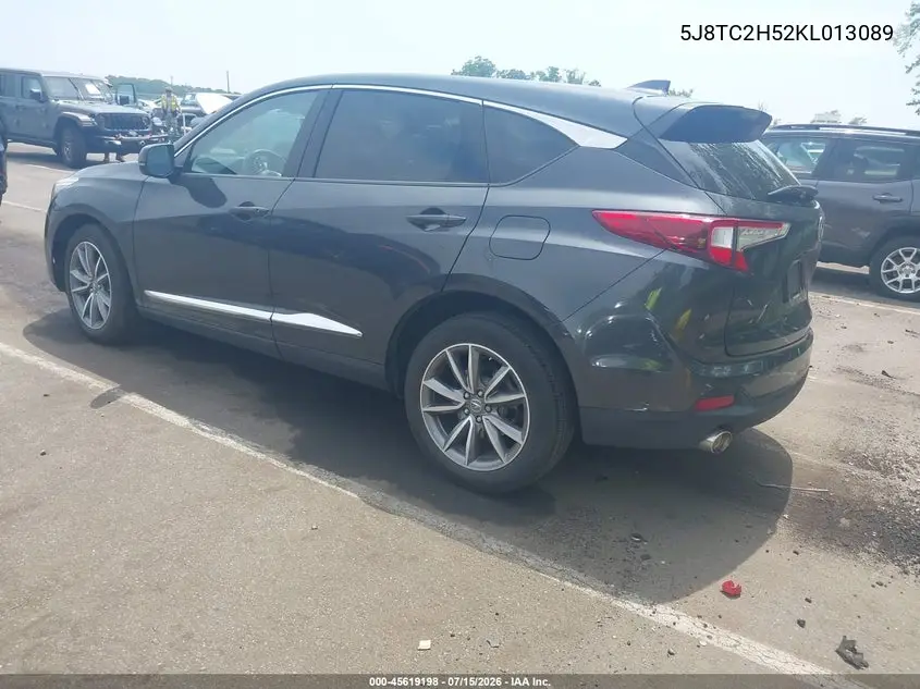 2019 Acura Rdx Technology Package VIN: 5J8TC2H52KL013089 Lot: 45619198