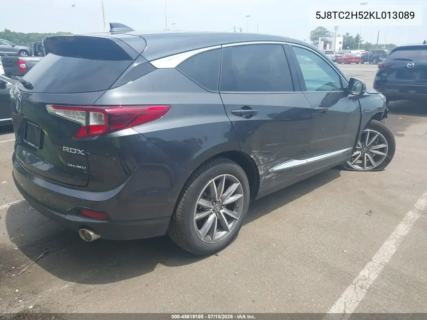 2019 Acura Rdx Technology Package VIN: 5J8TC2H52KL013089 Lot: 45619198