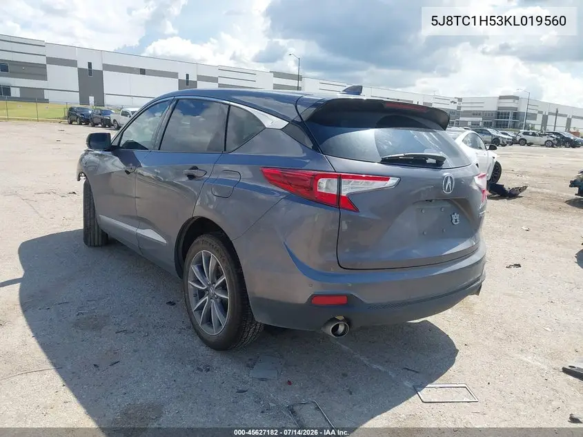 2019 Acura Rdx Technology Package VIN: 5J8TC1H53KL019560 Lot: 45627182