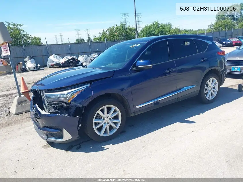 2020 Acura Rdx Standard VIN: 5J8TC2H31LL000706 Lot: 45447811