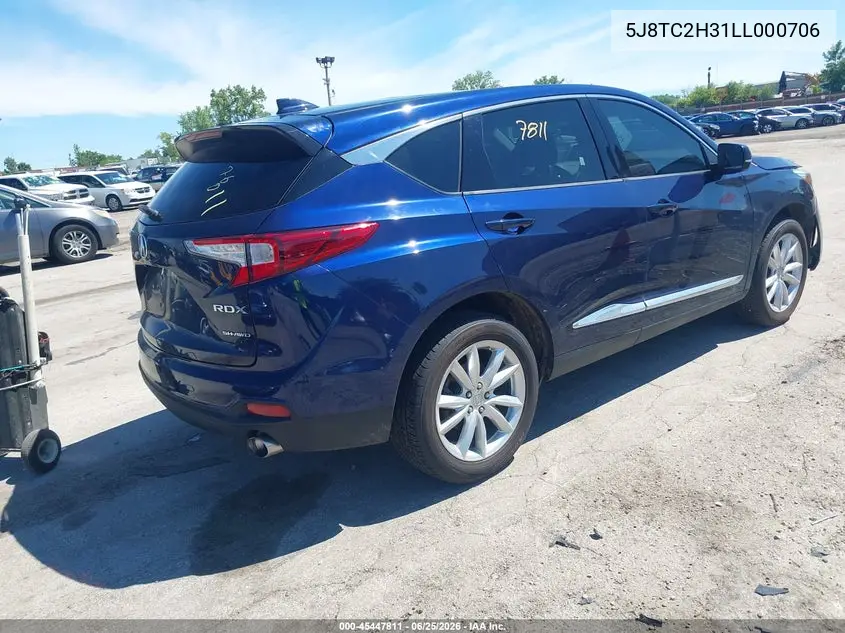 2020 Acura Rdx Standard VIN: 5J8TC2H31LL000706 Lot: 45447811