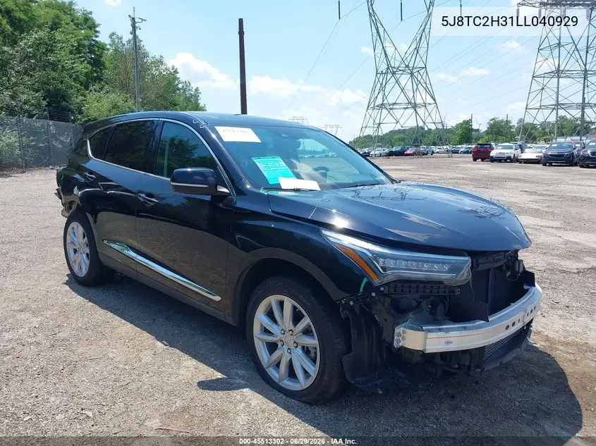 2020 Acura Rdx Standard VIN: 5J8TC2H31LL040929 Lot: 45513302