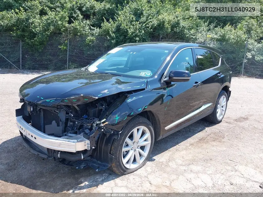 2020 Acura Rdx Standard VIN: 5J8TC2H31LL040929 Lot: 45513302