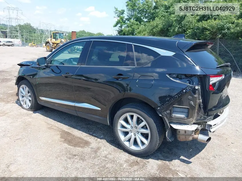 2020 Acura Rdx Standard VIN: 5J8TC2H31LL040929 Lot: 45513302
