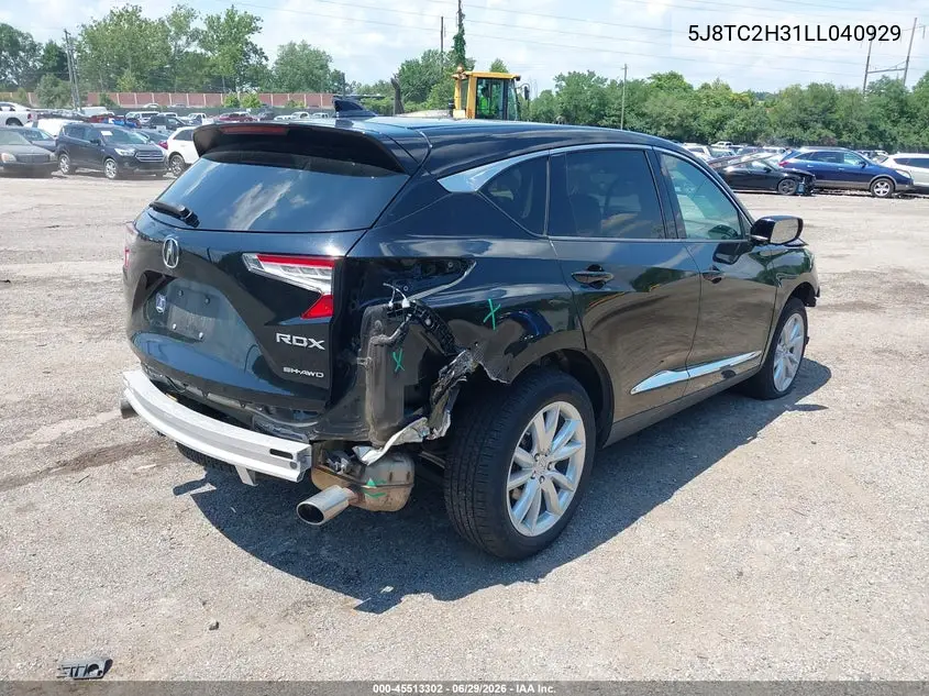 2020 Acura Rdx Standard VIN: 5J8TC2H31LL040929 Lot: 45513302