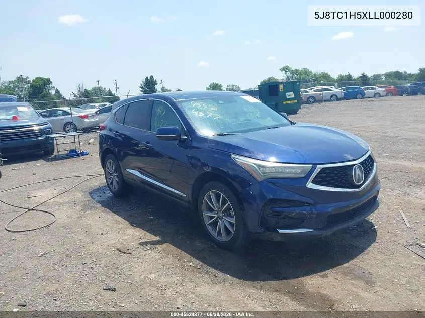 2020 Acura Rdx Technology Package VIN: 5J8TC1H5XLL000280 Lot: 45524877