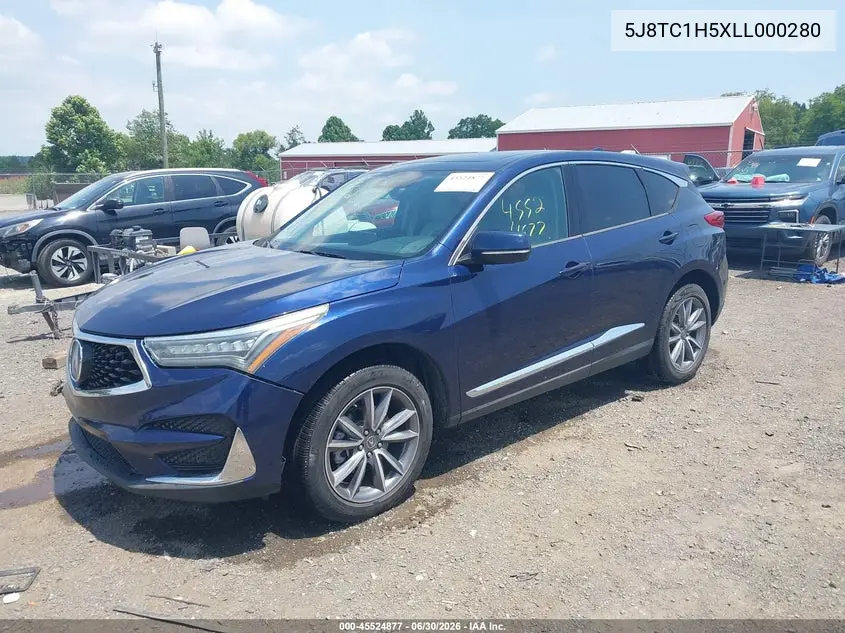 2020 Acura Rdx Technology Package VIN: 5J8TC1H5XLL000280 Lot: 45524877