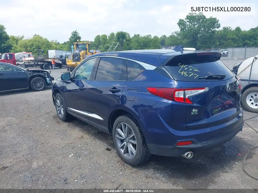 2020 Acura Rdx Technology Package VIN: 5J8TC1H5XLL000280 Lot: 45524877