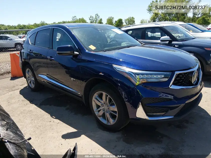 2021 Acura Rdx Advance Package/Pmc Edition VIN: 5J8TC2H72ML008737 Lot: 45213200