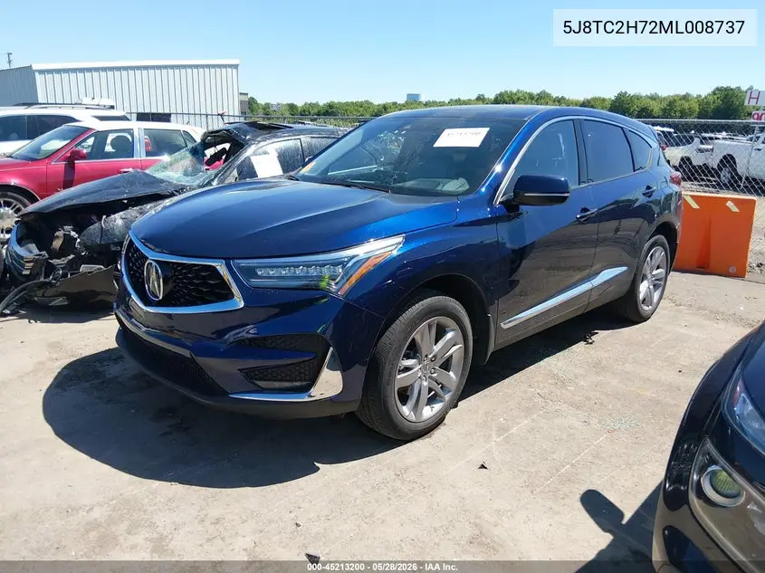 2021 Acura Rdx Advance Package/Pmc Edition VIN: 5J8TC2H72ML008737 Lot: 45213200