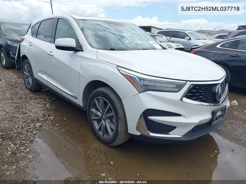 2021 Acura Rdx Technology Package VIN: 5J8TC2H52ML037718 Lot: 45335007