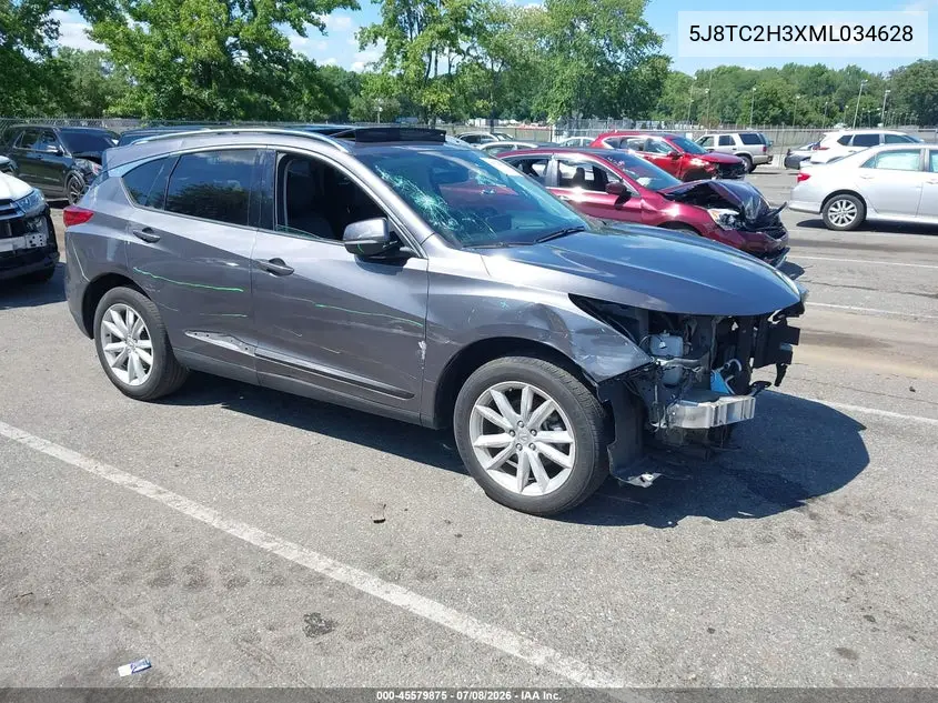 2021 Acura Rdx Standard VIN: 5J8TC2H3XML034628 Lot: 45579875