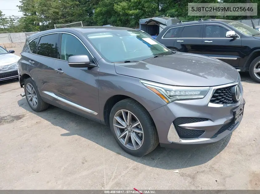 2021 Acura Rdx Technology Package VIN: 5J8TC2H59ML025646 Lot: 45610517