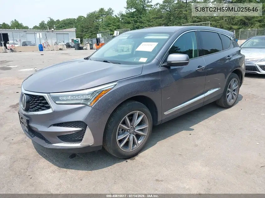2021 Acura Rdx Technology Package VIN: 5J8TC2H59ML025646 Lot: 45610517