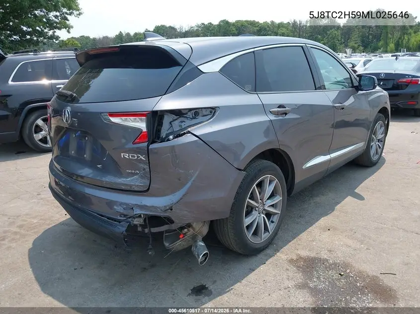 2021 Acura Rdx Technology Package VIN: 5J8TC2H59ML025646 Lot: 45610517
