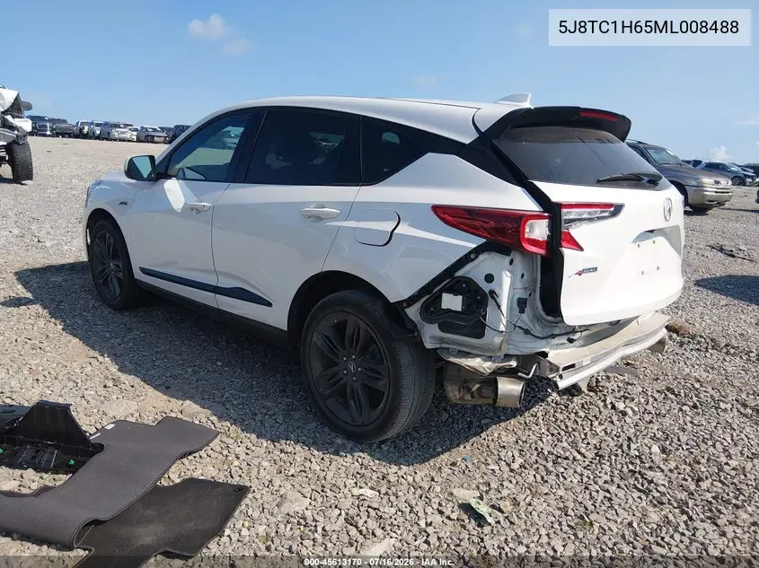 2021 Acura Rdx A-Spec Package VIN: 5J8TC1H65ML008488 Lot: 45613170
