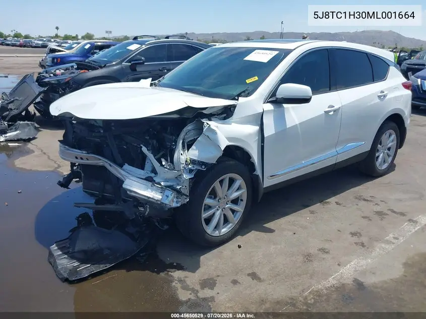2021 Acura Rdx Standard VIN: 5J8TC1H30ML001664 Lot: 45650529
