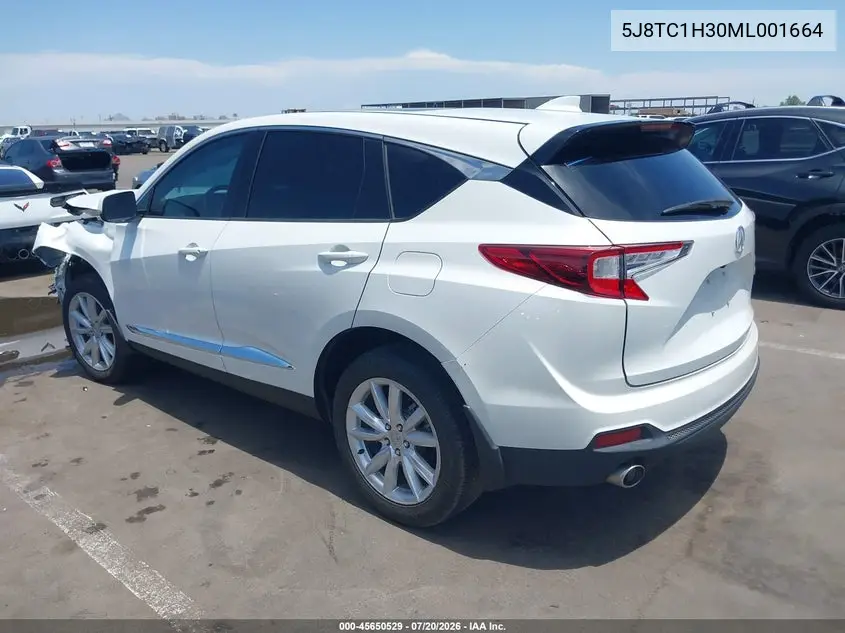2021 Acura Rdx Standard VIN: 5J8TC1H30ML001664 Lot: 45650529