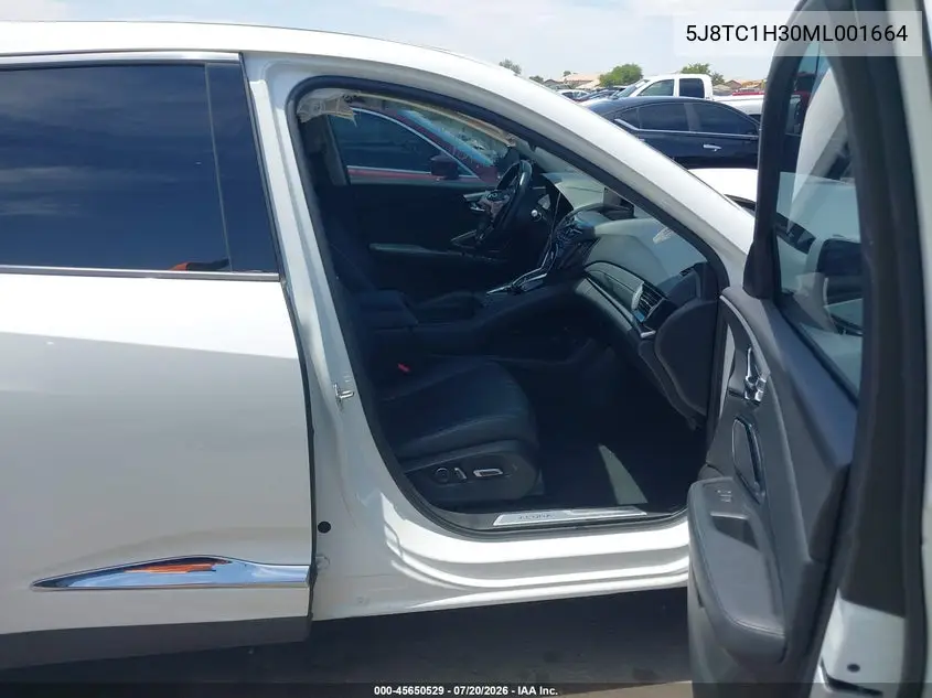 2021 Acura Rdx Standard VIN: 5J8TC1H30ML001664 Lot: 45650529