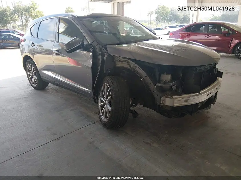 2021 Acura Rdx Technology Package VIN: 5J8TC2H50ML041928 Lot: 45672186