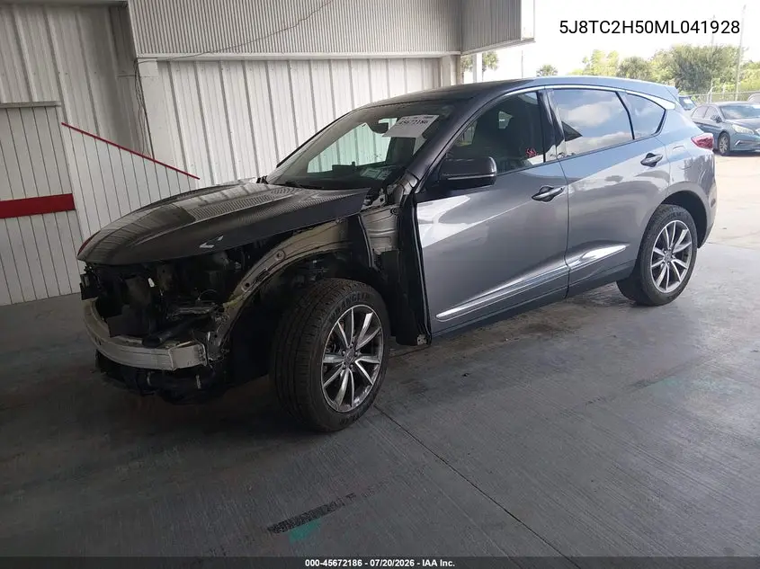 2021 Acura Rdx Technology Package VIN: 5J8TC2H50ML041928 Lot: 45672186
