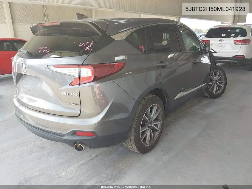 2021 Acura Rdx Technology Package VIN: 5J8TC2H50ML041928 Lot: 45672186