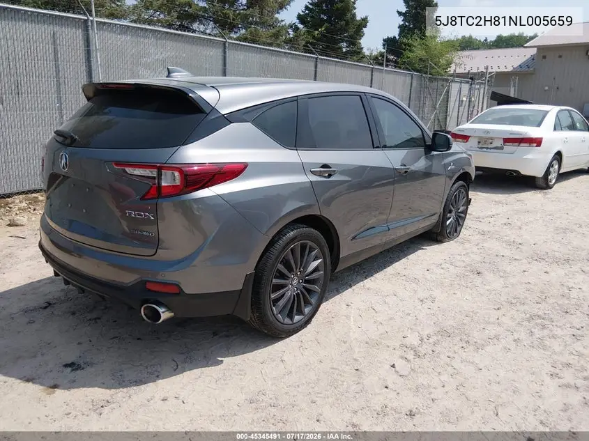 2022 Acura Rdx A-Spec Advance Package/Pmc Edition VIN: 5J8TC2H81NL005659 Lot: 45345491