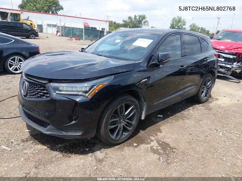 2022 Acura Rdx A-Spec Package VIN: 5J8TC2H65NL802768 Lot: 45618258