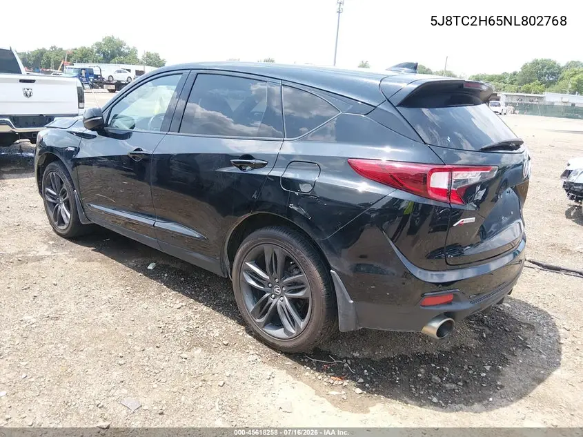 2022 Acura Rdx A-Spec Package VIN: 5J8TC2H65NL802768 Lot: 45618258