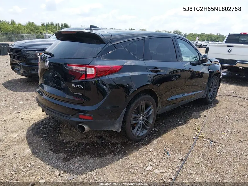 2022 Acura Rdx A-Spec Package VIN: 5J8TC2H65NL802768 Lot: 45618258