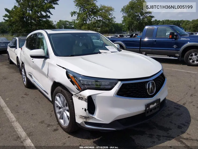 2022 Acura Rdx Standard VIN: 5J8TC1H36NL005199 Lot: 45624688