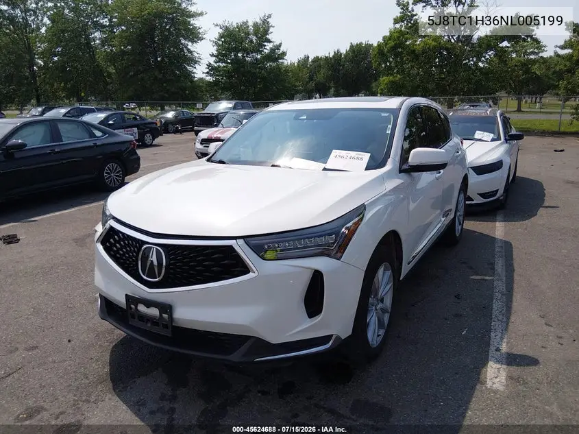 2022 Acura Rdx Standard VIN: 5J8TC1H36NL005199 Lot: 45624688