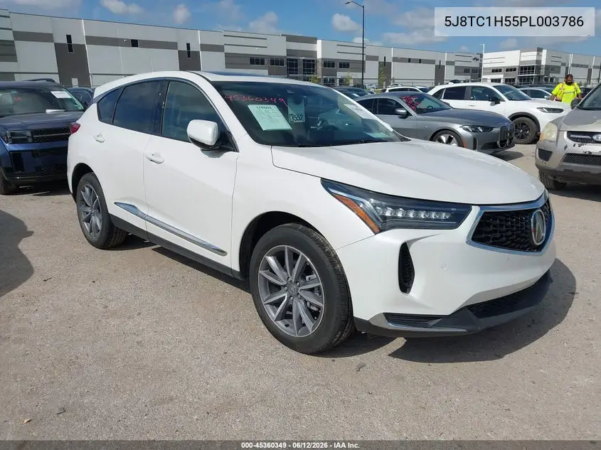 2023 Acura Rdx Technology Package VIN: 5J8TC1H55PL003786 Lot: 45360349