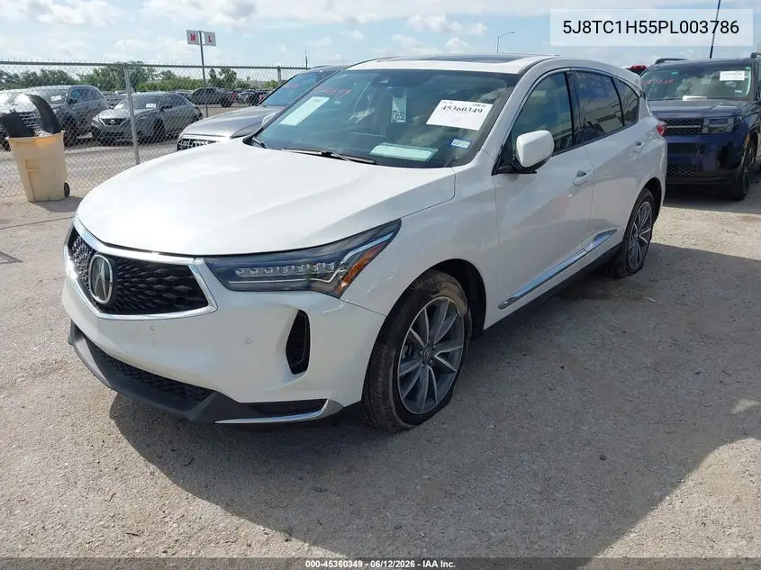 2023 Acura Rdx Technology Package VIN: 5J8TC1H55PL003786 Lot: 45360349