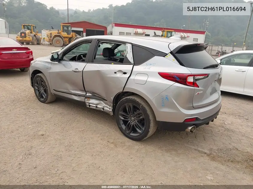 2023 Acura Rdx A-Spec Package VIN: 5J8TC2H61PL016694 Lot: 45668001