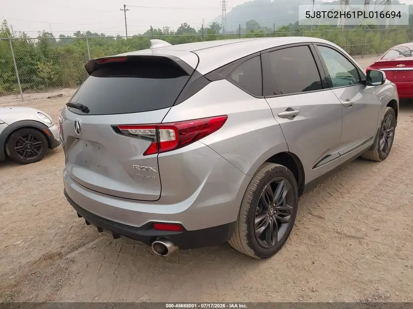 2023 Acura Rdx A-Spec Package VIN: 5J8TC2H61PL016694 Lot: 45668001