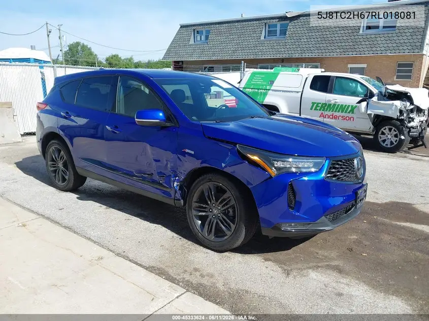 2024 Acura Rdx A-Spec Package VIN: 5J8TC2H67RL018081 Lot: 45333624