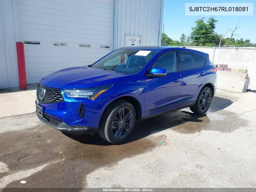 2024 Acura Rdx A-Spec Package VIN: 5J8TC2H67RL018081 Lot: 45333624